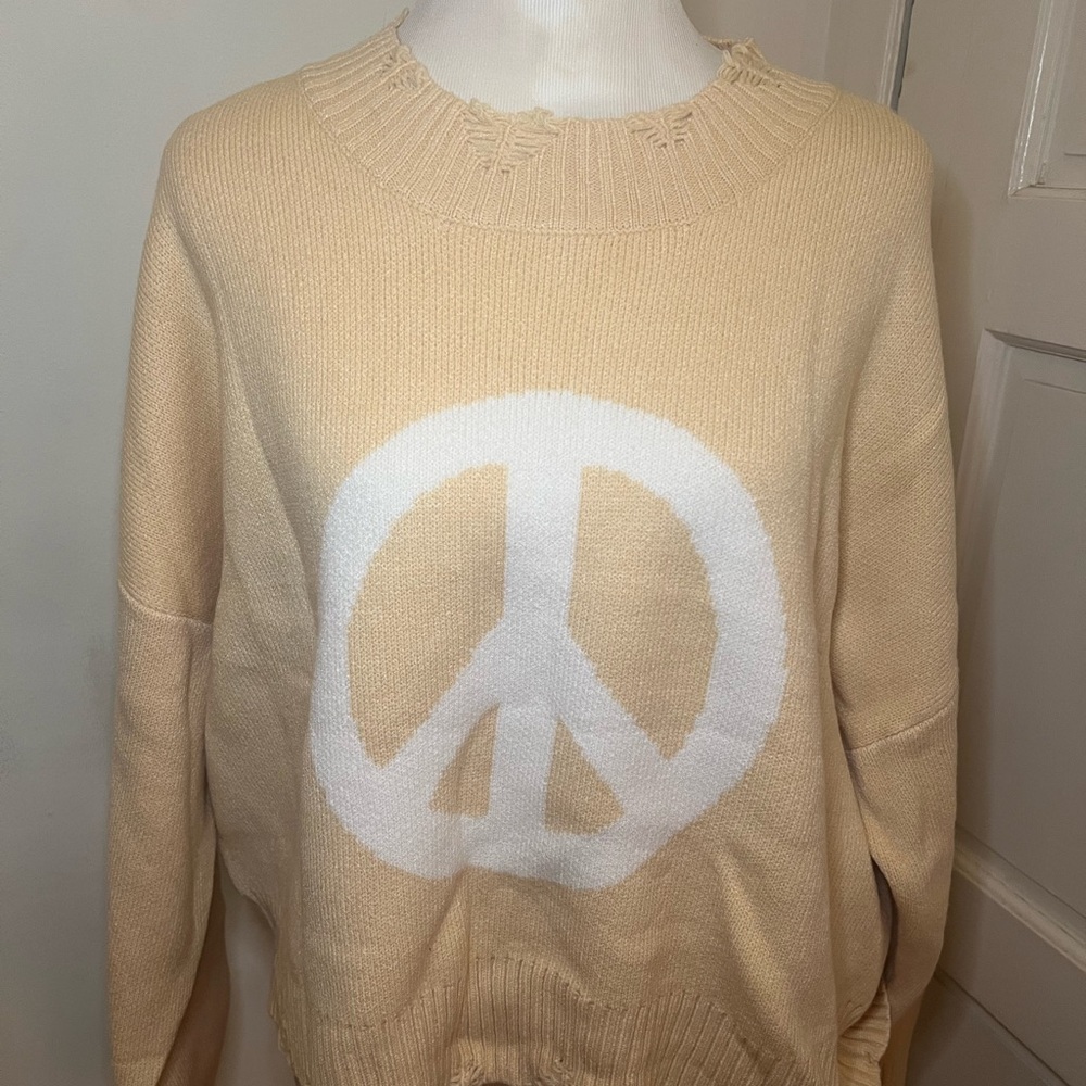 Peace Sign Distressed Sweater - Picture 10 of 10
